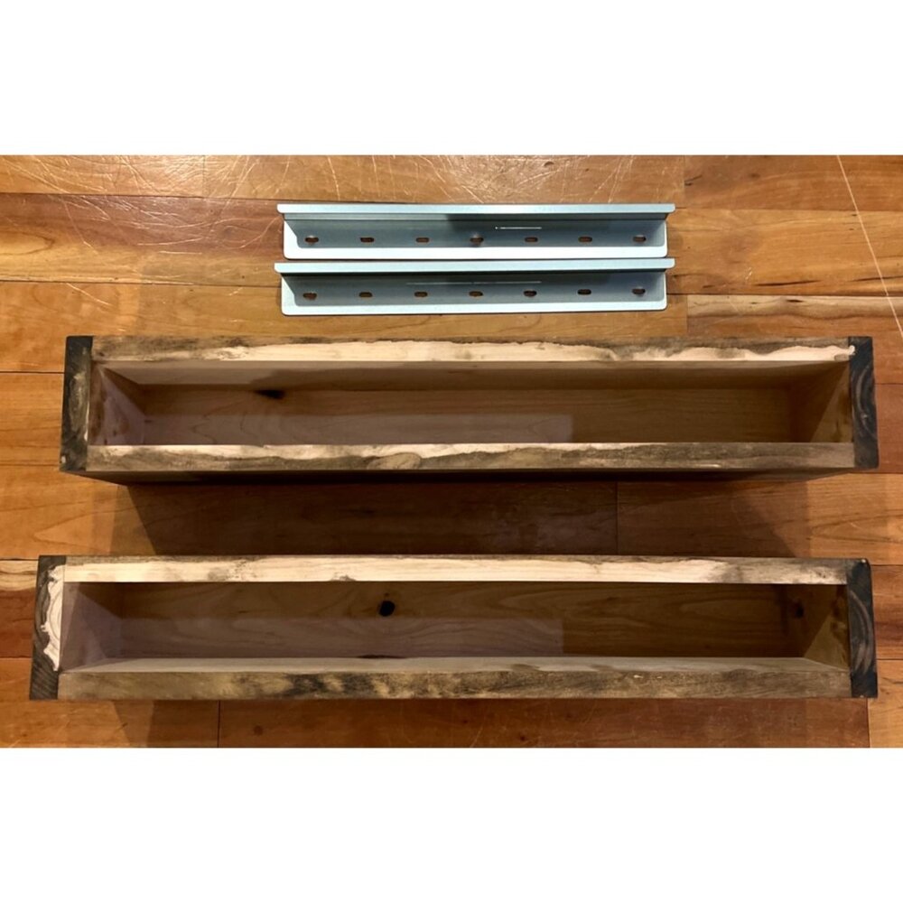 Handmade Ayansh 2 Piece Alder Floating Shelf Set of 2 by Three Posts 24" RUSTIC - Picture 4 of 4
